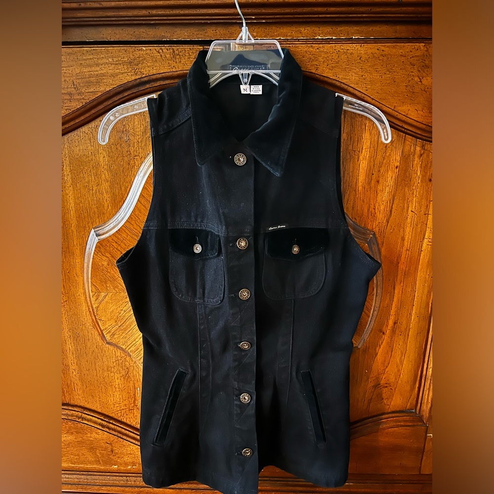 Guess Jeans Black Jean Jacket Vest